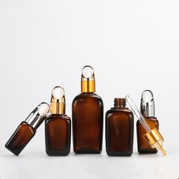 10ml 20ml 35ml Brown Drop Bottle Amber Glass Aromatherapy Liquid Dropper for essential Pipette Bottles F2364