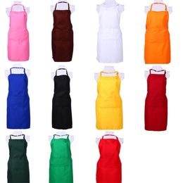 Multi Colour Apron Solid Colour Big Pocket Family Cook Cooking Home Baking Cleaning Tools Bib Baking Colour Big Pocket Family Cook