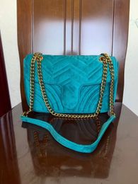 Hot Sale Fashion Women Shoulder Bags Classic Gold Chain 26cm Velvet Bag Heart Style Women Bag Handbag Tote Bags Messenger Handbags #6581