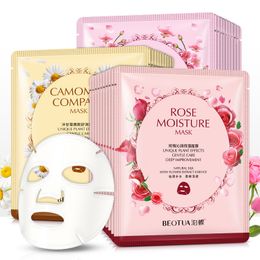 BEOTUA Camomile Cherry Rose Face Mask Natural Plant Extracts Facial Masks Moisturising Anti Acne Skin Care Masks