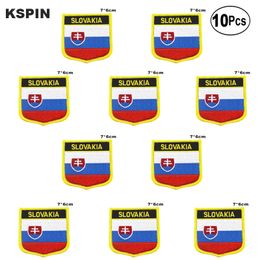 Slovakia Flag Embroidery Patches Iron on Saw on Transfer patches Sewing Applications for Clothes in Home&Garden 10Pcs