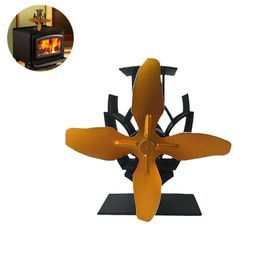 IPRee 4 Blades Fireplace Fan 55-300 Thermal Heat Power Stove Fan-Wood Burner Fan