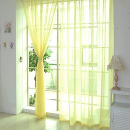 Curtain & Drapes Window Curtains Scarf Living Color For H4 Solid Door Screening Panel Tulle Valances 1PCS Room Pure Sheer