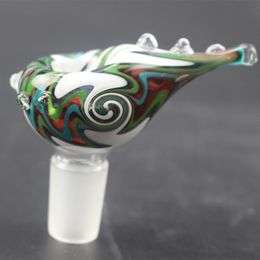 Colorful Pyrex Glass 18MM 14MM Male Bowl Filter Joint Non-slip Handle Smoking Accessories Portable Innovative Design For Oil Rigs Bongs Pipe