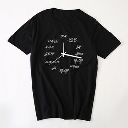 100 % Baumwolle, Mathe-Uhr-Druck, lustiges Herren-T-Shirt, lässig, kurzärmelig, O-Ausschnitt, Herren-T-Shirt, cooles Sommer-T-Shirt, Herren-T-Shirt
