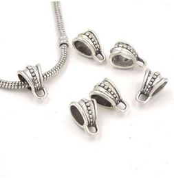 500pcs/lot alloy Bail Beads Spacer Beads Charms Sliver Plated for Jewellery DIY Making 15x9mm