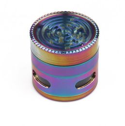 62MM Diameter 4-Layer Metal Smoke Grinder Manual Labyrinth Cover Smoke Grinder