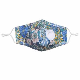 8 Styles Floral Printed Face Mask With Valve Dustproof Respirator Protective Mask Washable Reusable Filter Pocket Cotton Face Masks CYZ2587