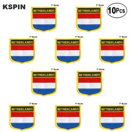Netherlands Flag Embroidery Patches Iron on Saw on Transfer patches Sewing Applications for Clothes in Home&Garden 10Pcs a Lot