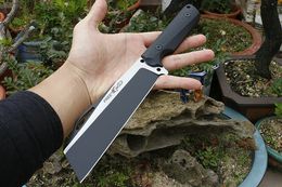 New Arrival Free Wolf Fixed Blade Straight Knife 9Cr18Mov Titanium Finish Tanto Blade CNC Full Tang G10 Handle With Leather Sheath