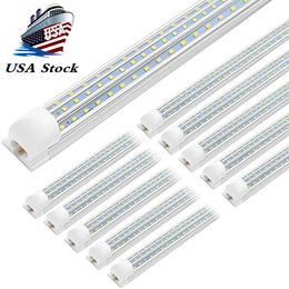 LED Tube Light 4ft 60W 8ft 120W V-Shaped Integrated LED T8 Tube Light D Shaped Three Side 3 Rows LED Light Tubes AC85-277V