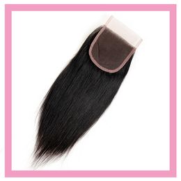 Indian Virgin Hair 4X4 Lace Closure Straight Human Hairs With Baby Hair 4*4 Closures Natural Colour 10-22inch