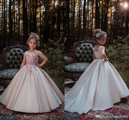 Custom Cute Little Girl Princess Gown Flower Girl Dress Lolita Floor Length Hand Made Kids Party Birthday Dress