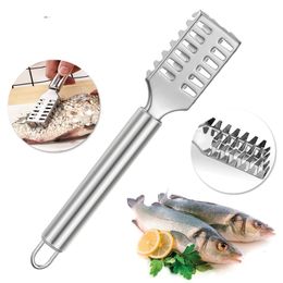 Stainless Steel Fish scale scraper Sea Foods Plane Kitchen Gadgets Fish Scale Remover Peeler Scaler Scraper fish cleaning Tool