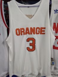 Syracuse White Real Pictures College Dion Waiters #3 Retro Basketball Jersey Men's Ed Custom Number Name Jerseys