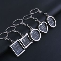 6 models photo frame keychain alloy locket lover picture key chain keyrings heart pendants for women men anniversary present