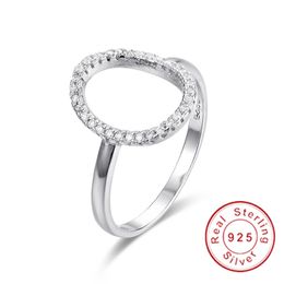New Fashion Hollow out Gourd SONA Wedding Jewellery Classic Sparkling 100% 925 Sterling Silver Rings For Women girl Size 5-10