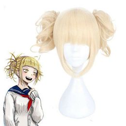 Anime My Hero School Academia Himiko Toga Light Blonde Ponytail Cosplay Wig