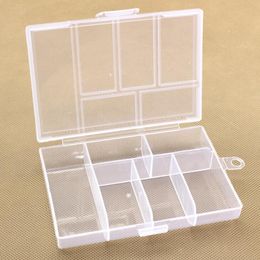 Empty 6 Compartment Plastic Clear Storage Box For Jewelry Nail Art Container Sundries Organizer Free Shipping LX2018