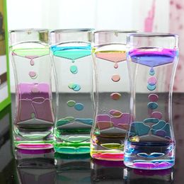 Floating Double Color Symphony Slim Liquid Oil Drop Dynamic Acrylic Hourglass Timer Clock 4 Colors 20pcs