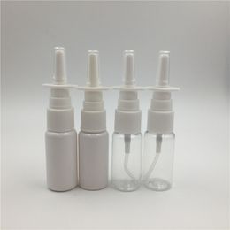 Free Shipping 100sets 15ML Empty White PET Pharmaceutical Nasal Sprayer Refillable Spray Bottle