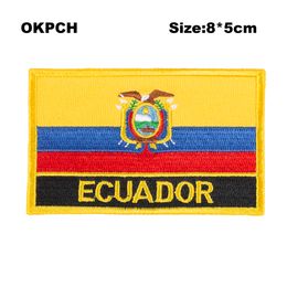 Free Shipping 8*5cm Ecuador Shape Mexico Flag Embroidery Iron on Patch PT0055-R