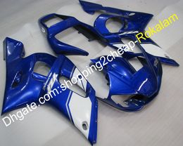 YZF600 R6 98-02 Fairing Set For Yamaha YZF-R6 1998-2002 YZFR6 Motorbike Blue White Bodywork Fairing Fit (Injection molding)