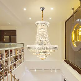 LED Modern Crystal Chandelier American Crystal Chandeliers Lights Fixture Hotel Hall Parlour Lobby Villa Big Project Lamps Home Lighting