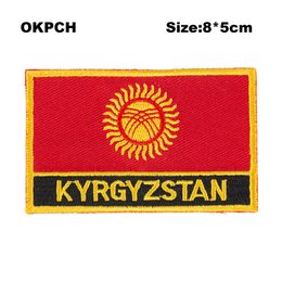 Free Shipping 8*5cm Kyrgyzstan Shape Mexico Flag Embroidery Iron on Patch PT0080-R