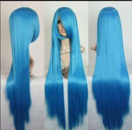 WIG Lucky Star izumi konata Cosplay Long Blue Wig UK