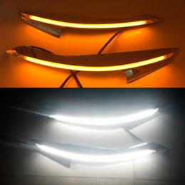 1 Pair Car Headlight Eyebrow Decoration Turn Signal DRL LED Daytime Running Light For Ford Focus 3 MK3 2012 2013 2014 2015