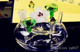 The lotus flower hookah Wholesale Glass bongs Oil Burner Glass Water Pipes Oil Rigs Smoking Free