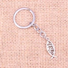 New Keychain 27*10mm fish jesus Pendants DIY Men Car Key Chain Ring Holder Keyring Souvenir Jewellery Gift