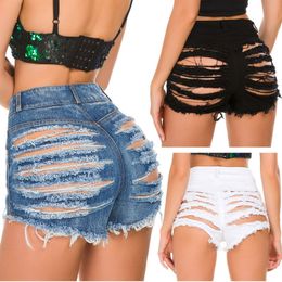 das Mulheres cintura alta Vintage Bruto cortar Cut-out magro Hot Denim Shorts Moda Short Jeans Sexy rasgado oca-out DJ Punk Clubwear