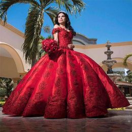 Arabic Dark Red Off The Shoulder Lace Wedding Dresses 2020 Satin Appliqued Beaded Ruched Dubai Formal Party Wear Wedding Bridal Gowns BC3522
