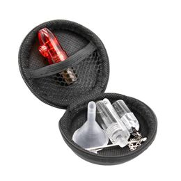 Newest Smoking Colourful Snuff Snorter Sniffer Bottle Jar Spoon Scoop Kit Portable Pill Herb Tool Storage Bag Case High Quality Pocket Box DHL Free