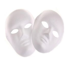 Women Men Unpainted Blank Mask DIY White Mask Adults Masquerade Party Masks Carnival Party Supplies Christmas Halloween