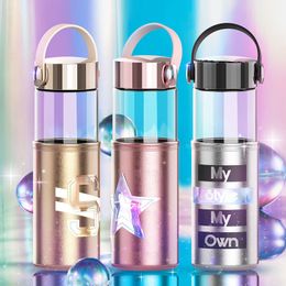 300ml Glass Water Bottle Glass Flask with Personalized Anti-scalding Cloth Bottle Cover Portable Silicone Lifting Glass Bottle