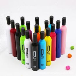 Wine Bottle Foldable Umbrella Sun and Rain Foldable Umbrellas Customised Logo Silver Colloid Umbrella Creative Kids Gift EEA929-1