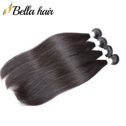 bellahair 100 malaysian hair weaves 4pcs lot virgin human hair bundles straight hiar extensions 1024inch natural Colour