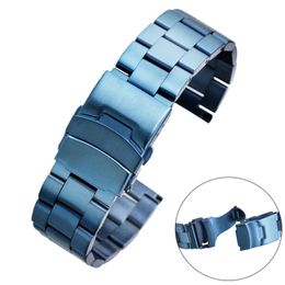 Blue/Rose Gold/Yellow Gold 20mm/22mm Watch Band Stainless Steel Strap Wristband Bangle Replacement Wristband Spring Bars