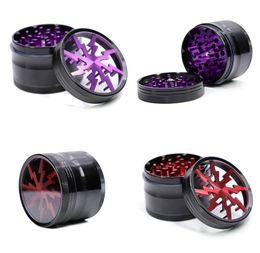 Metal Smoking Herb Grinders 63mm 2 Types Aluminium Alloy Tobacco Grinder with Clear Top Window Lighting for Smoking Cigarrete