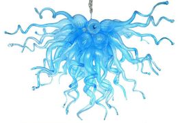 100% Mouth Blown CE UL Borosilicate Murano Glass Dale Chihuly Art Blue Color Pendant Led Lamps for Home
