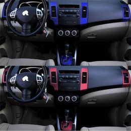 For Mitsubishi Outlander 2006-2011 Interior Central Control Panel Door Handle Carbon Fibre Stickers Decals Car styling Accessorie