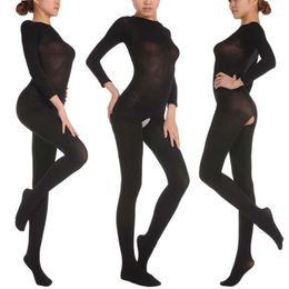 Sıcak Satış 150D 5 Renkler erkek kadın Kadife Açık Kasık Bodyhose Unisex Fetiş Bodystocking Mor Et Beyaz Kırmızı Black1