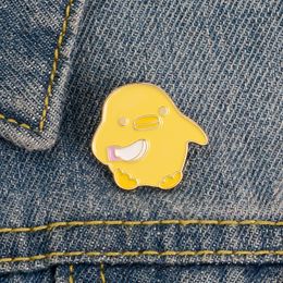 Lapel Pin Yellow Chicken Enamel Brooch Handheld Pocket Knife Pin Clothes Badge Cartoon Jewellery Gift For Friends Kids