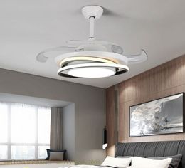 High Quality Modern luxury Fan lights Leaf Led Ceiling Fans 110v 220v Wireless control ceiling fan light 42inch MYY