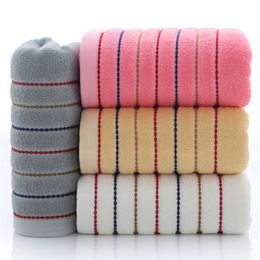factory wholesale 70140cm cotton thick vertical strip towel 300g thick absorbent towel