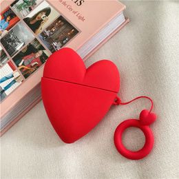 Earphone Silicone Case 1/2 Generation Protective Case Cute Solid Colour Love Biscuit Wireless Bluetooth Headset Box 2nd Generation