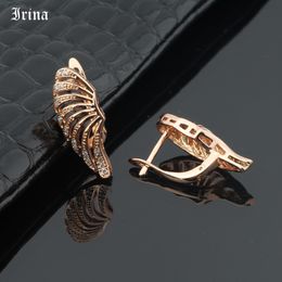 Fashion- Wing shape Vintage Cubic zirconia 585 Copper Rose Gold Colour Fashion Drop Earrings for Women